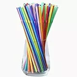 PVZLEXN 100 Stück Wiederverwendbare Strohhalm,für Cocktail,Saft,Smoothies Geburtstag,Hochzeit（Wiederverwendbare Hartplastik Strohhalme 21 cm lang 100 Stüc）