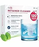 Vevmax Retainer Reinigungstabletten - 120 Tabletten (4 Monate Vorrat) Retainer, Zahnersatz, Mundschutz, Zahnspangen, Aligner Reiniger, Perfekt für Ultraschall-Zahnspangenreiniger