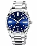 CIVO Herren Uhr Edelstahl Armbanduhr: Einfach Business Wasserdicht Uhren für Männer Blau - Analog Quarz Herrenuhr mit Leuchtend Datum