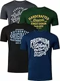 FULL TIME SPORTS Herren T-Shirts 4er Set – 100% Baumwolle, Bedruckt, PRINT-002-PACK-1-XXXL