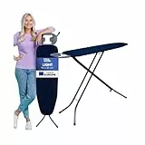 STAHLMANN ® Bügelbrett [114x34 Bügelfäche ] Blau mit rutschfesten Füßen – robuster Bügeltisch – extra stabiles Bügelbrett [Made IN EU] – Tischbügelbrett
