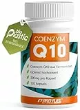 ProFuel Q10 Kapseln hochdosiert 120x mit 200mg Coenzym pro Kapsel - hochwertiges (vegan) aus Fermentation - ohne unerwünschte Zusätze - laborgeprüft Zertifikat - Vorrat für 4 Monate