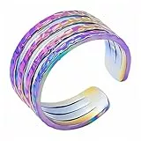 GleaMora Edelstahl Hohle Verstellbare Verstellbare Ringe Unisex Vintage Gold Silber Bunte Geometrische Ring Schmuck Geschenk
