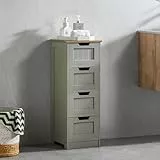 Bath Vida Hoch- & Midischränke fürs Bad, Mitteldichte Holzfaserplatte, Grau, Standard, Grey Bathroom 4 Drawer Floor Cabinet