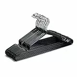 HOUSE DAY Kleiderbügel Schwarz Metall Kleiderbügel Platzsparend Bügel Drahtbügel rutschfest Bügel Stabil 0,4cm Dick 20 Stück