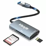 Vanja SD Kartenleser, High-Speed USB 3.2 Gen 1 Micro SD Speicherkartenleser für SD, SDXC, SDHC, MicroSD, MMC