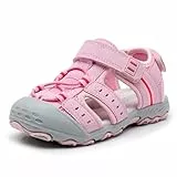 Ahannie Jungen Mädchen Outdoor Sport Sandalen Kinder Geschlossene Zehen Strand Sandalen Kleinkind Sommer Sandalen, Pink, 10.5 Kids UK