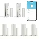 Eirolace WiFi Tür- & Fenstersensor (4er-Pack) – Smart Home Magnetkontakt mit App-Benachrichtigung, kompatibel mit Alexa/Google Assistant für mehr Sicherheit in Haus, Wohnung & Garage