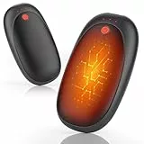 Dreamhigh® 2 Pack Handwärmer Elektrisch, 6000 mAh Taschenwärmer Wiederverwendbar mit 3 Stufen Heizung, Schnellaufheizung in 3 Sekunden, Handwärmer USB für Winter, Camping, 12 Stunden