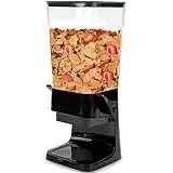 Tokokimo Müslispender, Zerkleinert Keine Cerealien Beim Ausgeben, Cereal Dispenser für Zereales Frühstück, Süßigkeiten, Nüsse, Bohnen, Granola, große Kapazität von 5,5L (Schwarz, 1er-Set)