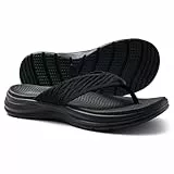 KIDMI Damen Sport-Flip-Flops, Bequeme Walking-Thong-Sandalen für den Sommer, Schwarz, 40