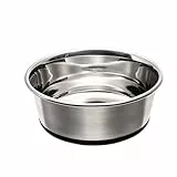 HUNTER Edelstahlnapf, Futter- oder Trinknapf aus Edelstahl, Rutschhemmender Silikonrand am Boden, Pflegeleicht und spülmaschinengeeignet, Langlebig, stoß- und kratzresistent, Größe: 1100 ml