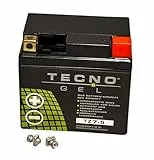 TECNO-GEL Motorrad-Batterie für YTZ7-S, 12V Gel-Batterie 6Ah (DIN 50616), 114x71x106 mm