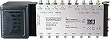SCHWAIGER -SEW4098 531- SAT Multischalter | 9  8 | 2 Satellitenpositionen auf 8 Teilnehmer | Eingang: 9 F-Buchse; Ausgang: 8 F-Buchse | für Quattro LNB | Silber, schwarz