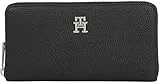 Tommy Hilfiger Damen Geldbörse Emblem Large mit Reißverschluss, Schwarz (Black), Einheitsgröße