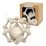 MCGMITT Baby Rassel Beißring Spielzeug für Babys 3 6 9 12 Monate zu greifen und zu kauen, weiche Silikon Sensory Beißring Bälle Shaker Spielzeug Geschenke für Neugeborene Kleinkinder (Beige)
