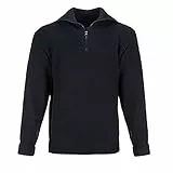 modAS Unisex Troyer Seemannspullover Basic - Pullover Damen Herren mit Reißverschluss in Marine Blau Größe S