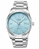 CIVO Herren Uhr Analog Armbanduhr: Edelstahl Business Datum Uhren für Männer Silber - Wasserdicht Quarz Herrenuhr für Arbeit und Freizeit - Stylisch Geschenk für Ehemann Vater Sohn