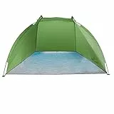 Outdoorer Strandmuschel Helios, grün, UV 80, extrem leicht, Minipackmaß - ideales kleines Sonnenzelt für den Koffer