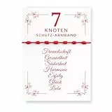 Generisch 7-Knoten Schutz-Armband Rot – Handgeknüpftes Kabbala Armband für Glück, Liebe, Freundschaft, Harmonie & Erfolg – Spirituelles Rotes Band gegen Neid & negative Energie – Unisex & verstellbar