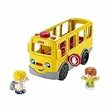 Fisher-Price HJN36 - Little People Schulbus – mehrsprachige Version, Spielzeug zum Anschieben mit Musik für Kleinkinder und Vorschulkinder ab 1 Jahr