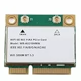 Annadue AX210HMW WiFi Karte, 5374M Wi-Fi 6E Wireless Modul Erweiterbar auf Interne 6GHz MU-MIMO Tri-Band Netzwerkkarte mit Bluetooth 5.2, PCIE Wireless Netzwerkkarte für Laptop