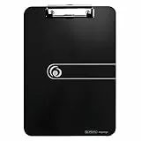 Herlitz 11205663 Klemmbrett, A4, opak mit Klemm-Mechanik, schwarz, 1 Stück