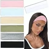 Nayyana 7 Stück Stirnbänder für Damen, rutschfest, trendige Damen-Haarreifen, elastische Haarbänder, Haar, Workout, Schweiß, Stirnbänder, weiches, Baumwolltuch-Stirnband