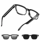 SANZEN AI Smart Glasses, Videobrillen mit Integrierter Kamera, KI-Sprachassistent & Objekterkennung, Open-Ear-Audio & Bluetooth Telefonie, Echtzeit-Übersetzung, Schwarz