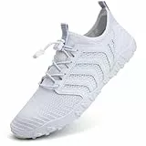 Mabove Strandschuhe Wasserschuhe Damen Schnell Trocknen Surfschuhe Schwimmschuhe Aquaschuhe Badeschuhe Barfussschuhe(weiß V011,40 EU)