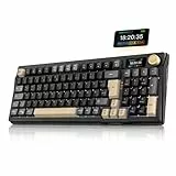 RedThunder K95 Kabellose Mechanische Gaming-Tastatur mit 1,88” Display & Knopf, QWERTZ 96 Tasten, Gasket, BT/USB-C/2,4GHz, Software, Hot-swap, Linear-Pink-Schalter, RGB, PBT-Tastenkappen, 8000mAh.