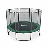 Ampel 24 Trampolin Outdoor Ø 305/366/430 cm, GS-Zertifikat, Kinder Gartentrampoline, Komplettset mit Randabdeckung und Sicherheitsnetz, Deluxe schwarz pulverbeschichteter Rahmen