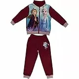 E plus M Frozen Trainingsanzug für Mädchen 2-teiliges Set Jogginganzug mit Reißverschluss Sportswear Geschenk für Mädchen (DE/NL/SE/PL, Numerisch, 116, Regular, DunkelRot)