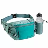 Zavothy Hüfttasche für Damen, modische Bauchtasche für Herren, Wandern, Hüfttasche zum Laufen, Wandern, Ausrüstung mit abnehmbarem Wasserflaschenhalter für Spaziergänge, Wandern, Radfahren, Grün