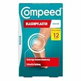 Compeed Blasenpflaster Medium - Hydrokolloid-Pflaster - mit Polsterung an der Ferse, schützt vor Druck und Reibung - lindert Schmerzen, zur schnellen Abheilung - 4,2 x 6,8 cm - 12 Stück