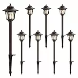GOODSMANN Landschaftsbeleuchtung, Niederspannung, Landschaftswegeleuchte, ölgeriebene Bronze, Wegeleuchten, Niederspannung, 1 W, LED, 40 Lumen, 2700 K, Warmweiß, mit austauschbaren Leuchtmitteln, 8