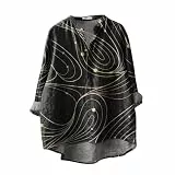 Angxiwan Longbluse Damen Lang Bluse mit künstlerischem Spritzdruck Hemdbluse V-Ausschnit Damenblusen Casual Langshirt Lose Oberteile Blusen Langarmshirt für Damen Angebote des Tages Heute Deal