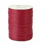 PRÄSENT RAYON RAFFIA Bastband bordeaux, 100 m Dekoband zum Einpacken von Geschenken, Verzieren & Basteln festlicher Dekos, Schleifenband für besondere Anlässe