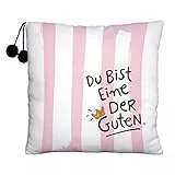 H:)PPY life Plüschkissen Motiv 'Eine der Guten' | Zierkissen, 25 cm x 25 cm, 100% Polyester | Geschenk, beste Freundin, Dekoartikel | 45981