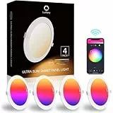 Lumary Intelligente Einbauleuchte Alexa, 18W WLAN LED Decken Strahler, Farben Dimmbar RGBWW 2700K-6500K Smart Einbaustrahler, Musik Deckenspots Kompatibel mit Alexa Google Home (4 Stück)