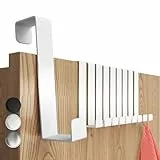 Menz Türhaken zum Einhängen, 10er Set - Kleiderhaken an Tür, stabile Haken zum Einhängen, platzsparende Türgarderobe für ganze Wohnung, universelle Türhakenleiste, weiß