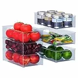 Kühlschrank Organizer Set - 6er Set (3 Größe) Kühlschrank Organizer, Küchen Organizer für Speisekammer, Gefrierschrank, Schrank, Schublade, Büro - Blau Grau
