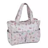 Hobby Gift Stricktasche Mittel - Bastel- & Reisetasche mit Fächern, Häkel-Organizer für Kreuzstich, Wolle, Stickerei, Schulbasteln & Kunstprojekte - 13 x 34,5 x 29 cm, Katzen