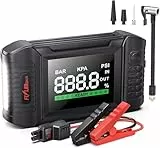 FLYLINKTECH Starthilfe Powerbank mit Kompressor, 150PSI 7000A Spitzenstrom Starter Powerbank für Alle Benzinmotor oder 10,0L Dieselmotoren,Auto Starthilfe mit LED Bildschirm und LED-Taschenlampe