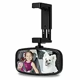 Rücksitzspiegel für Babys,360° Schwenkbar Baby Spiegel Auto,Rückspiegel Baby Auto mit Gefederten Clips,Bruchfest Autospiegel Rücksitz,für Meisten,12.9 * 6.5 cm