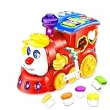 Baby Spielzeug ab 1 Jahr Mädchen Junge Komisch Roter Auto Baby Spielzeug ab 6 9 12 18 Monate mit Musik/Licht Kinderspielzeug