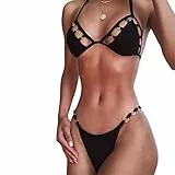 TSWRK Damen Bikini Set Cutout Sexy Bikini Zweiteiliger Badenanzug Bademode Swimwear