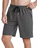 Wayleb Herren Shorts Sport Hosen Kurz Laufshorts Trainingshose Fitness Training Kurze Hose Sweathose Sporthose mit Reißverschlusstasche, Dunkelgrau XL