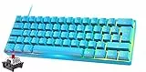 FELiCON Mini 60% RGB Gaming-Tastatur,Mechanischer Red Switch mit Kompakten 62 Tasten,18 RGB LED-Chroma-Hintergrundbeleuchtung, Abnehmbares USB-Typ-C-Kabel,UK-Layout, Ergonomic for PC Mac Laptop-Blau