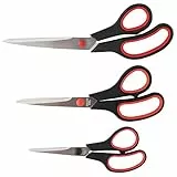 D.RECT Scheren Set - 3 Stück (16/21/25 cm) – Haushaltsschere aus Edelstahl – Schneiderscheren mit Gummigriff – Für Papier, Folie & Klebeband – Büro, Schule & Zuhause